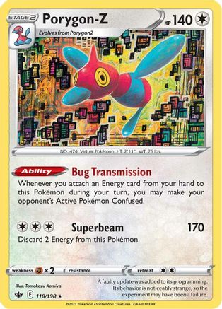 Porygon-Z 118/198 - SWSH06 Chilling Reign Reverse Holofoil - for just $0.10! 