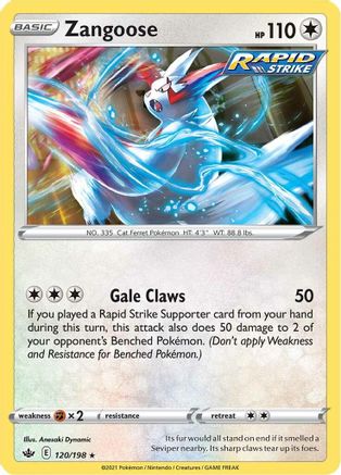 Zangoose 120/198 - SWSH06 Chilling Reign - for just $0.05! 