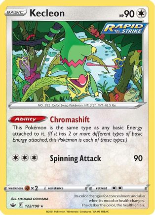 Kecleon 122/198 - SWSH06 Chilling Reign Reverse Holofoil - for just $0.13! 