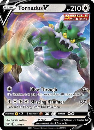 Tornadus V 124/198 - SWSH06 Chilling Reign Holofoil - for just $0.42! 