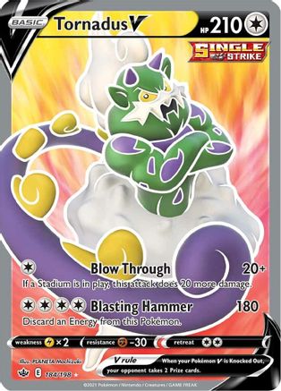 Tornadus V (Full Art) 184/198 - SWSH06 Chilling Reign Holofoil - for just $1.50! 
