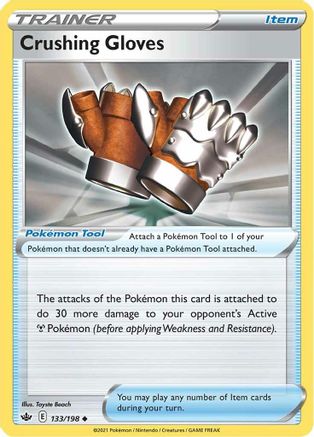 Crushing Gloves 133/198 - SWSH06 Chilling Reign Reverse Holofoil - for just $0.06! 