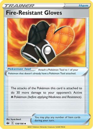 Fire-Resistant Gloves 138/198 - SWSH06 Chilling Reign Reverse Holofoil - for just $0.10! 