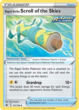 Rapid Strike Scroll of the Skies 151/198 - SWSH06 Chilling Reign Reverse Holofoil - for just $0.08! 