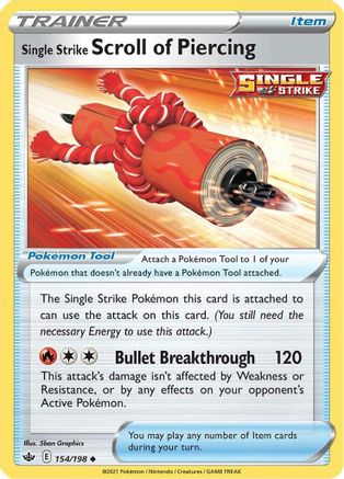 Single Strike Scroll of Piercing 154/198 - SWSH06 Chilling Reign - for just $0.05! 
