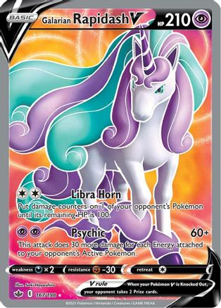 Galarian Rapidash V (Full Art) 167/198 - SWSH06 Chilling Reign Holofoil - for just $6.55! 