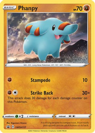 Phanpy SWSH117/307 - SWSH Sword & Shield Promo Cards Holofoil - for just $0.26! 