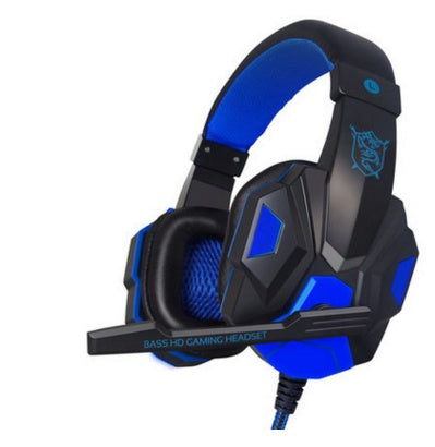Pu mind pc780 black blue head game Gaming Headset computer YY voice with Mike black blue light headphones - for just $61.58! 