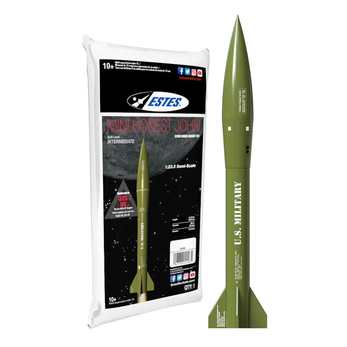 Estes Rockets - Mini Honest John Rocket-Building Kit, Intermediate Flying-Rocket-Model Kit for Ages 10+ - for just $15.99! 