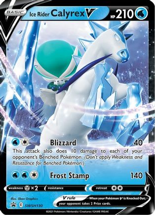 Ice Rider Calyrex V SWSH130/307 - SWSH Sword & Shield Promo Cards Holofoil - for just $0.50! 