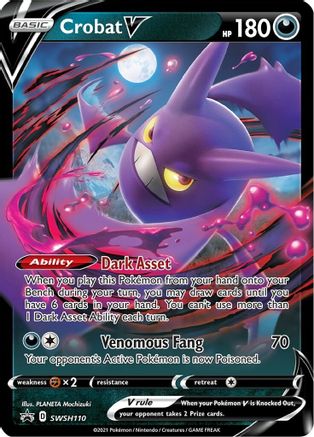 Crobat V SWSH110/307 - SWSH Sword & Shield Promo Cards Holofoil - for just $0.55! 