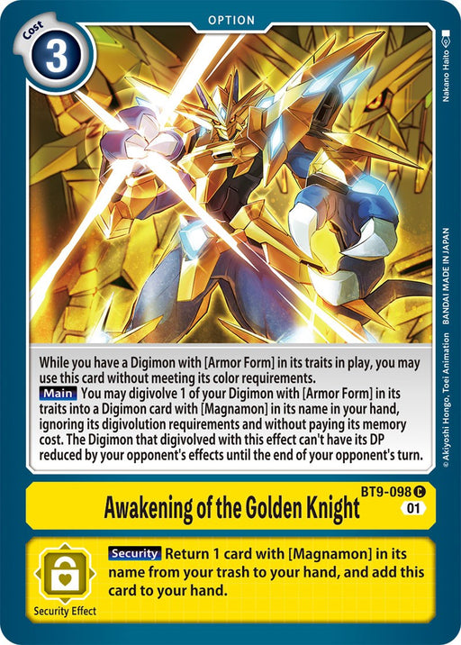 Awakening of the Golden Knight [BT9-098] [X Record] - Just $0.09! Shop now at Retro Gaming of Denver