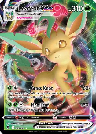 Leafeon VMAX 008/203 - SWSH07 Evolving Skies Holofoil - for just $3.60! 