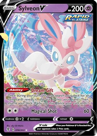 Sylveon V 074/203 - SWSH07 Evolving Skies Holofoil - for just $1.82! 