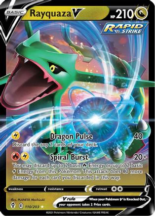 Rayquaza V 110/203 - SWSH07 Evolving Skies Holofoil - for just $0.37! 