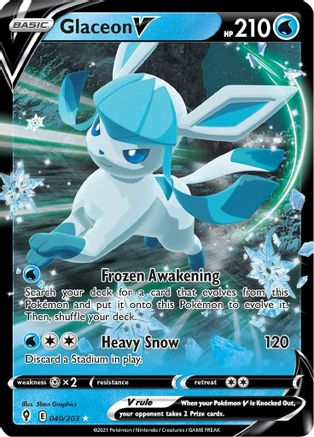 Glaceon V 040/203 - SWSH07 Evolving Skies Holofoil - for just $1.55! 