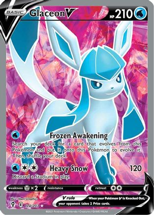 Glaceon V (Full Art) 174/203 - SWSH07 Evolving Skies Holofoil - for just $6.25! 