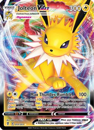 Jolteon VMAX 051/203 - SWSH07 Evolving Skies Holofoil - for just $4.21! 
