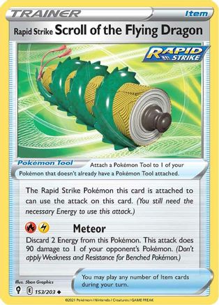 Rapid Strike Scroll of the Flying Dragon 153/203 - SWSH07 Evolving Skies - for just $0.04! 