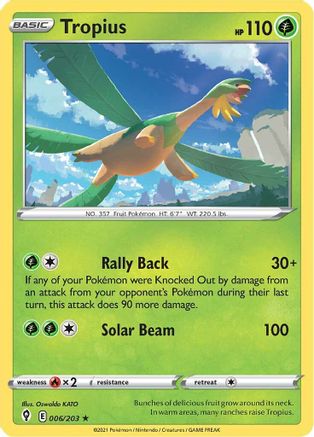 Tropius 006/203 - SWSH07 Evolving Skies - for just $0.03! 