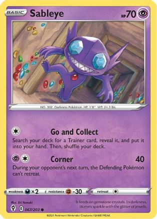 Sableye 067/203 - SWSH07 Evolving Skies - for just $0.05! 