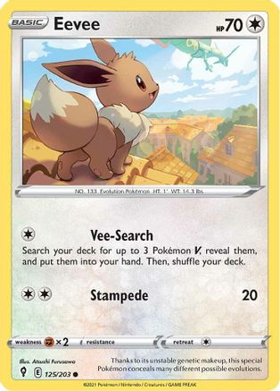 Eevee 125/203 - SWSH07 Evolving Skies Reverse Holofoil - for just $1.50! 