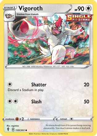 Vigoroth 130/203 - SWSH07 Evolving Skies Reverse Holofoil - for just $0.08! 