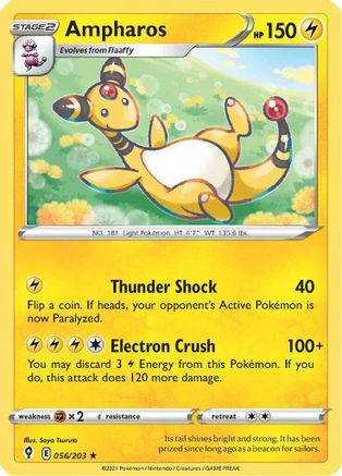 Ampharos 056/203 - SWSH07 Evolving Skies - for just $0.10! 