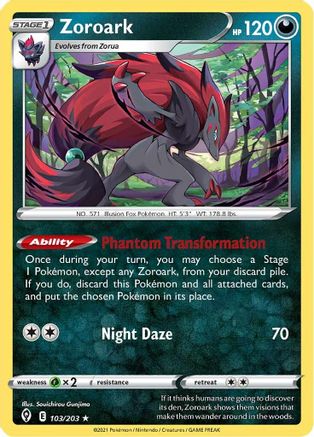 Zoroark 103/203 - SWSH07 Evolving Skies Holofoil - for just $0.27! 