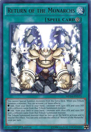 Return of the Monarchs [MP14-EN173] Ultra Rare - for just $1.35! 