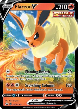 Flareon V SWSH149/307 - SWSH Sword & Shield Promo Cards Holofoil - for just $1.78! 