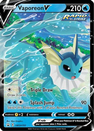 Vaporeon V SWSH150/307 - SWSH Sword & Shield Promo Cards Holofoil - for just $2.22! 