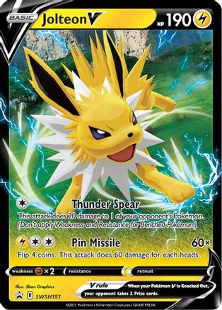 Jolteon V SWSH151/307 - SWSH Sword & Shield Promo Cards Holofoil - for just $1.24! 