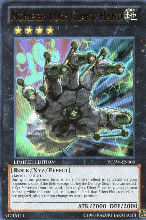 Number 106: Giant Hand [YCSW-EN006] Ultra Rare - for just $6400! 