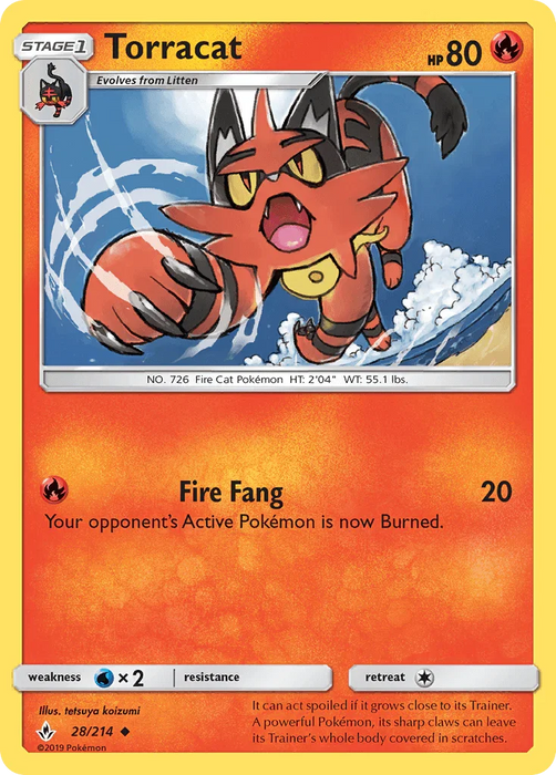 Torracat (28/214) [Sun & Moon: Unbroken Bonds] - for just $0.10! 