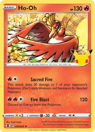 Ho-Oh 001/025 - Celebrations Holofoil - for just $0.18! 