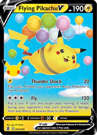 Flying Pikachu V 006/025 - Celebrations Holofoil - for just $1.47! 