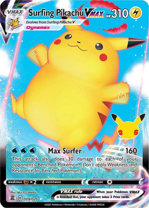 Surfing Pikachu VMAX (009/025) [Celebrations: 25th Anniversary] - for just $3! 