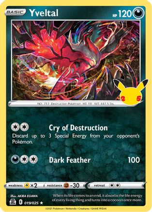 Yveltal 019/025 - Celebrations Holofoil - for just $0.10! 