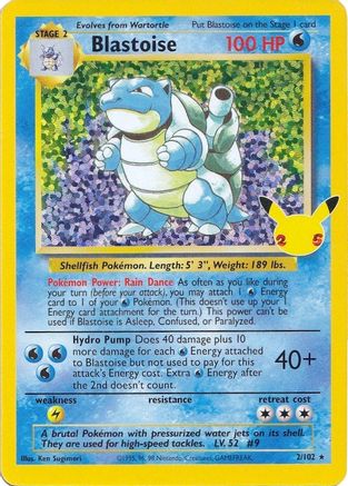 Blastoise 002/102 - Celebrations Classic Collection Holofoil - for just $8.86! 