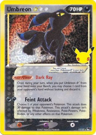 Umbreon Star 017/17 - Celebrations Classic Collection Holofoil - for just $43.30! 