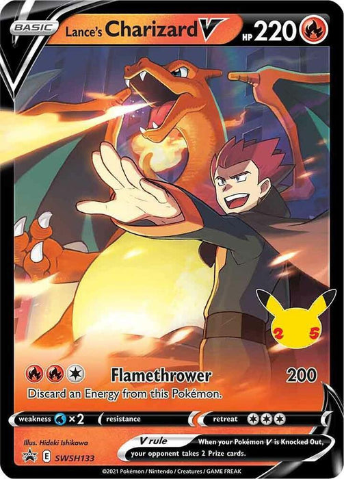 Lance's Charizard V (SWSH133) (Celebrations) [Sword & Shield: Black Star Promos] - for just $3.40! 