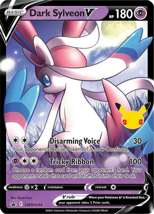 Dark Sylveon V (SWSH134) (Celebrations) [Sword & Shield: Black Star Promos] - for just $3.65! 