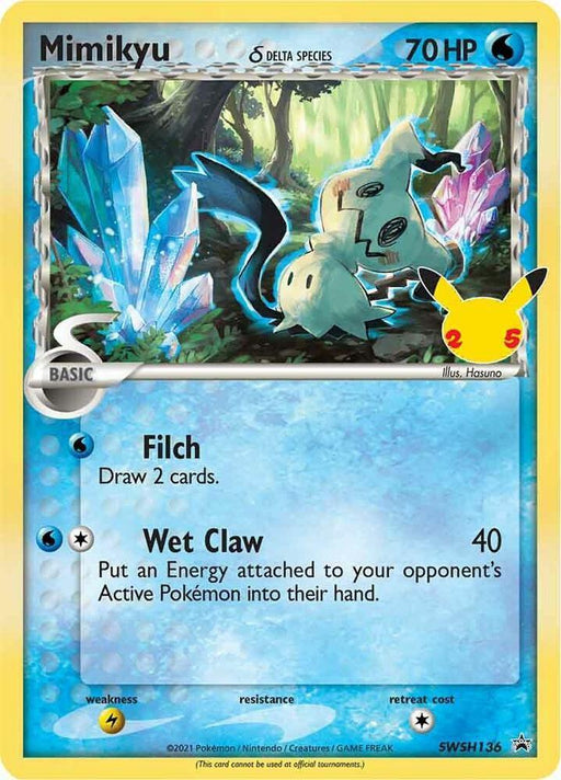 Mimikyu (SWSH136) (Delta Species) (Celebrations) [Sword & Shield: Black Star Promos] - for just $5.35! 