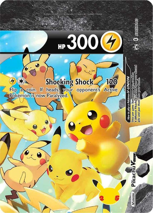 Pikachu V-UNION (SWSH140) (Celebrations) [Sword & Shield: Black Star Promos] - for just $3.70! 