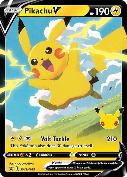Pikachu V (SWSH143) (Celebrations) [Sword & Shield: Black Star Promos] - for just $4.10! 
