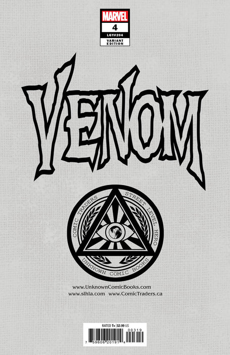 Venom #4 Unknown Comics Dave Wilkins Exclusive Var (01/19/2022) - for just $10! 