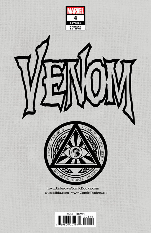 Venom #4 Unknown Comics Dave Wilkins Exclusive Var (01/19/2022) - for just $10! 