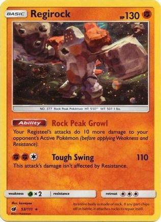 Regirock (Cosmos Holo) 053/111 - SM Promos Holofoil - for just $1! 