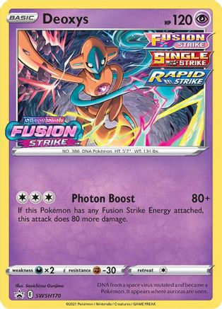 Deoxys (Prerelease) SWSH170/307 - SWSH Sword & Shield Promo Cards Holofoil - for just $2.08! 